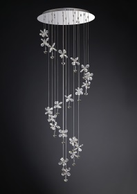 IL31144  Aviva Crystal 40W LED Pendant Polished Chrome